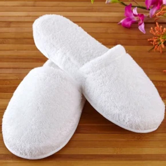 Organic Towel Other - BNIB Luxury Hotel Slippers Turkish White Terry Large
